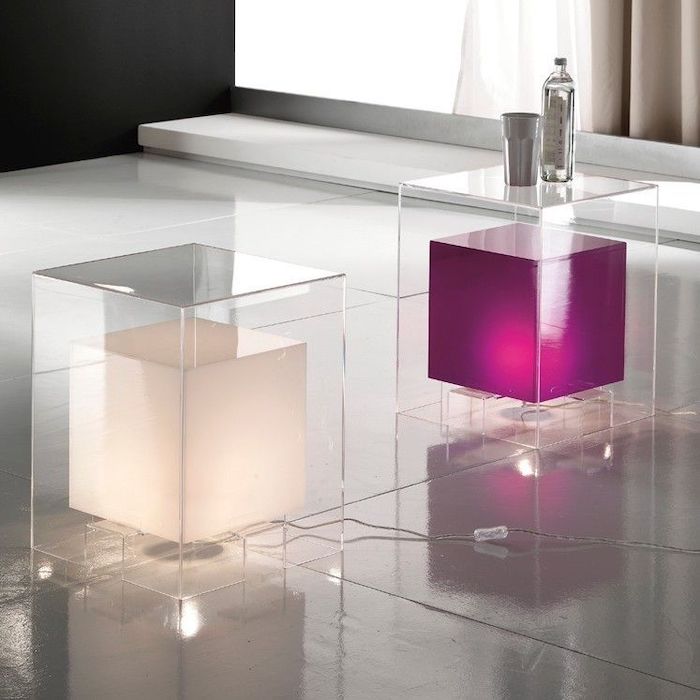 Tavolino cubo comodino luminoso Licht